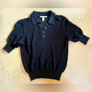 COTTON BY AUTUMN CASHMERE black, knit top. NEW WITHOUT TAGS. Size Small.